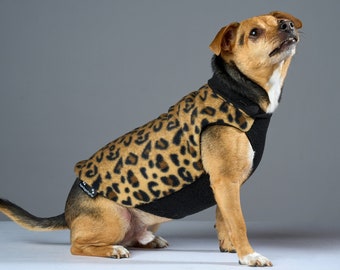 Fleece Dog Sweater "Little Leopard " | Dog Coat, Dog Jacket, Dog Jumper, Dog Pullover, Small Dog, Fleece