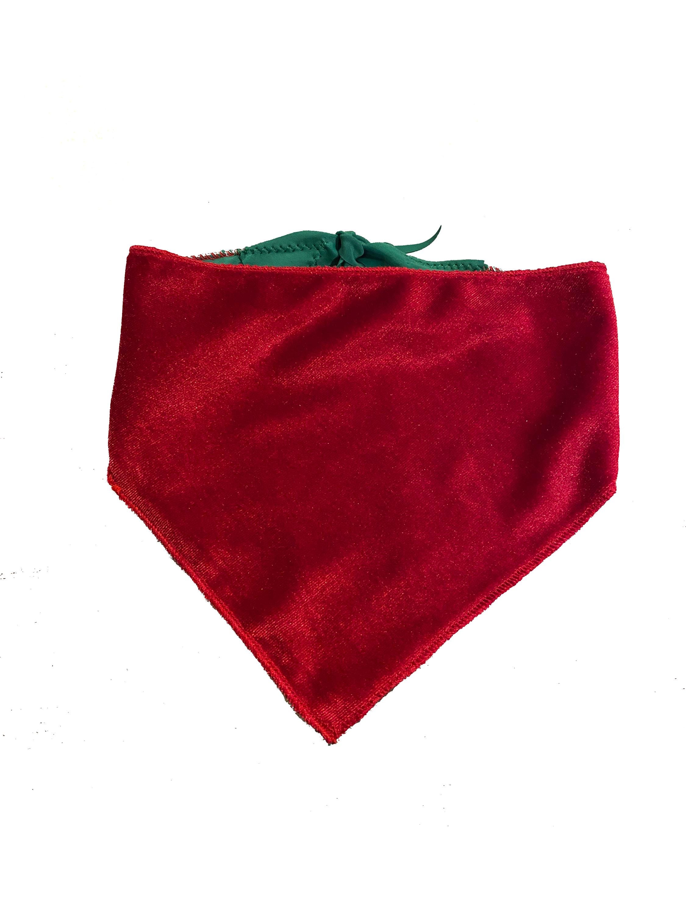 Christmas, Holiday Dog Bandana, Scarf Velvet, Reversible Green Lining, Small and Large Breeds