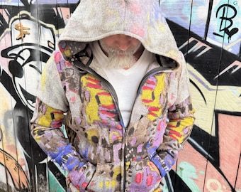Graffiti Zipper Hoodie | Menswear, Festival, Streetwear