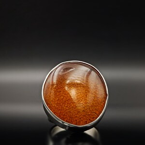 Amazing handmade silver ring with beautiful natural Baltic amber by Balteria
