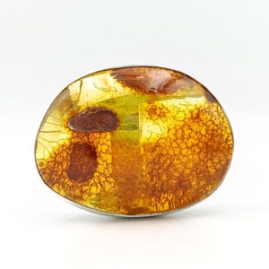 Amazing handmade silver ring with beautiful natural Baltic amber by Balteria