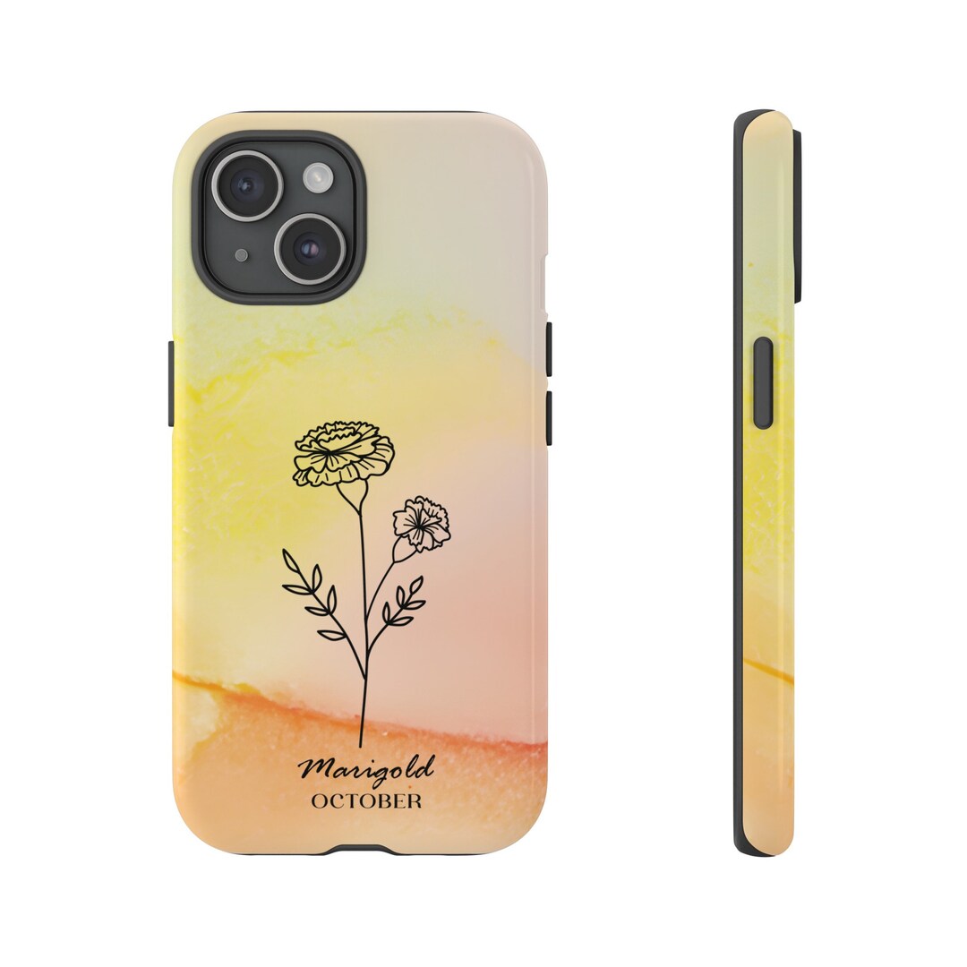 October Birth Flower Marigold Phone Case | Elegant Floral Design - Etsy