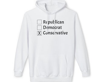 Konservative Checkbox Unisex Kapuzensweatshirt, Hergestellt in den USA