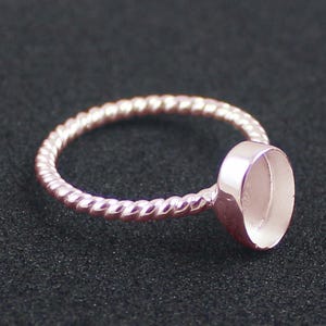 925 sterling silver Rose gold Plating cup Ring findings , Oval stone setting bezel cup Ring, Handmade Collet Bezel Ring Setting