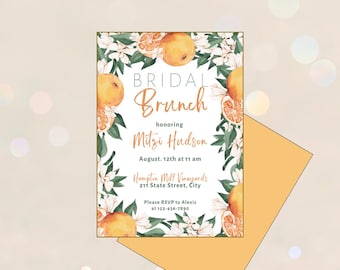 Citrus Floral Bridal Brunch Invitation Template (Digital Download)
