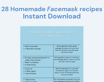 SKIN CARE EBOOK, Skin, Care Recipe, eBook Recipe, Beauty eBook, Beauty Recipe, Self Care Recipe, Skincare Facemasks, Homemade Facemasks