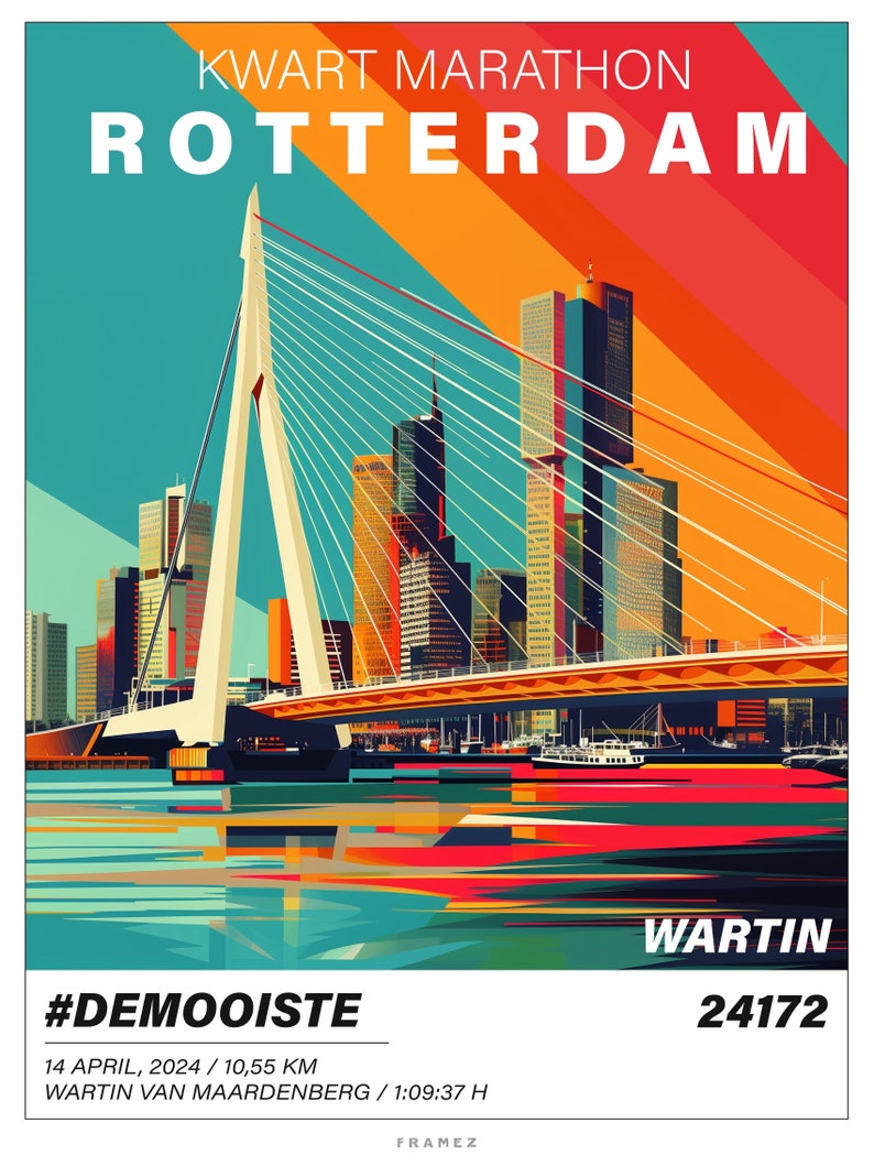 Graphic Poster Quarter Marathon Rotterdam 2024 image 2