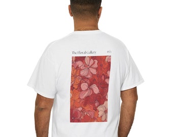 Unisex 70's Floral Graphic T Shirt | Retro Floral Print | Vintage | Wildflower | Botanical | Boho | Matisse | Gift For Women | Gift For Men