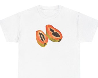 Papaya Vintage Fruit T shirt | Unisex | Graphic Tee | Fruit Print | Trendy | Retro | Watercolour | Fruit T-Shirt |