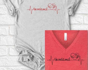 Dachshund Unconditional Love Heartbeat T-shirt