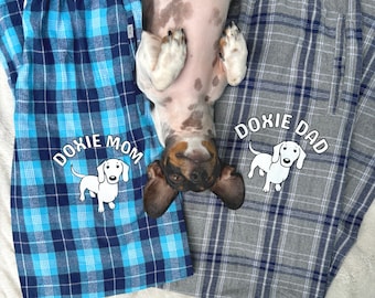 Doxie Mom and Doxie Dad Flannel Pajama Pants