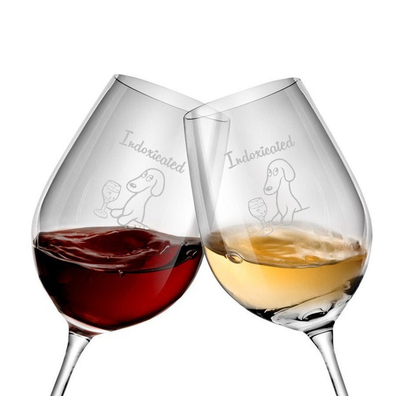 Dachshund Wine Glasses Set of 2 / Indoxicated Etsy