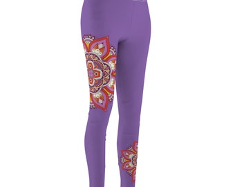 Legging sport détente Yoga mandala violet