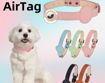 Collier pour animaux de compagnie, collier pour chien et chat, Apple Airtag, Anti-perte, en microfibre PU, localisateur d'animaux, collier de suivi