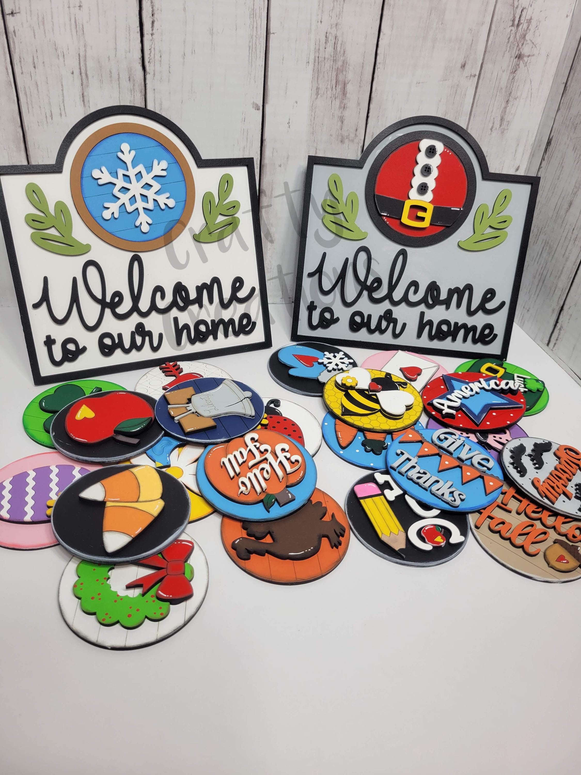 Interchangeable Welcome Home Sign With One Set of Seasonal Inserts - Etsy