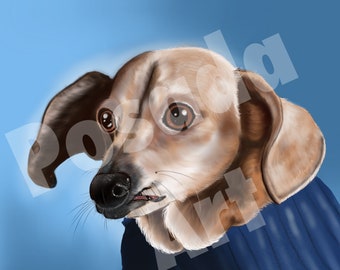 Dachshund Wall Art Digital Painting