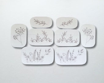 Wildflower stick & stitch patch pack, Embroidery transfer stickers, Water soluble embroidery patches for clothing, Easy embroidery patterns