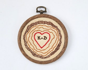 Personalised 'Wood Slice' Hoop Art