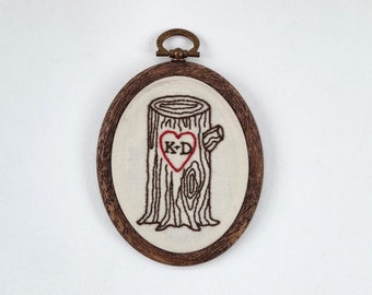 Personalised 'Carved Tree Trunk' Hoop Art