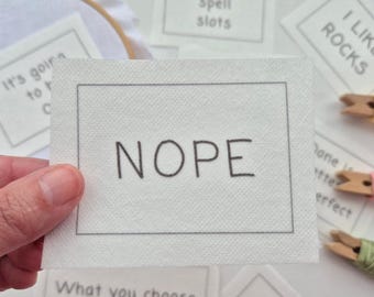 NOPE stick and stitch embroidery design, small patch,