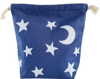 Moon & Stars Drawstring Project Bag | Under The Night Sky Collection