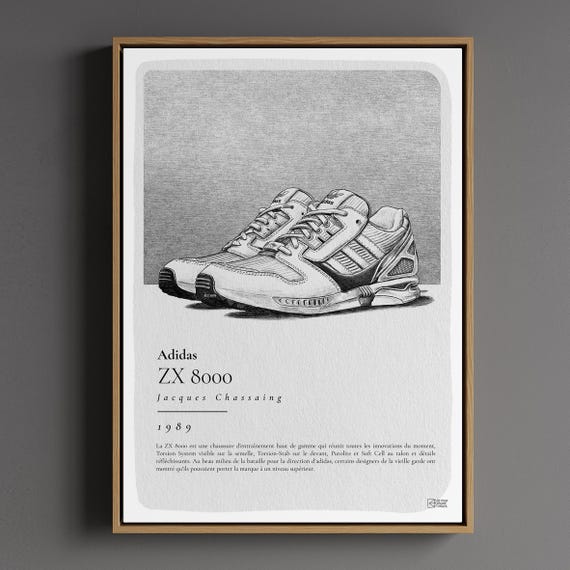 Vintage Sneakers Poster ZX 8000 History for a Magnificent Vintage Sneakers Poster ZX 8000 History for a Magnificent