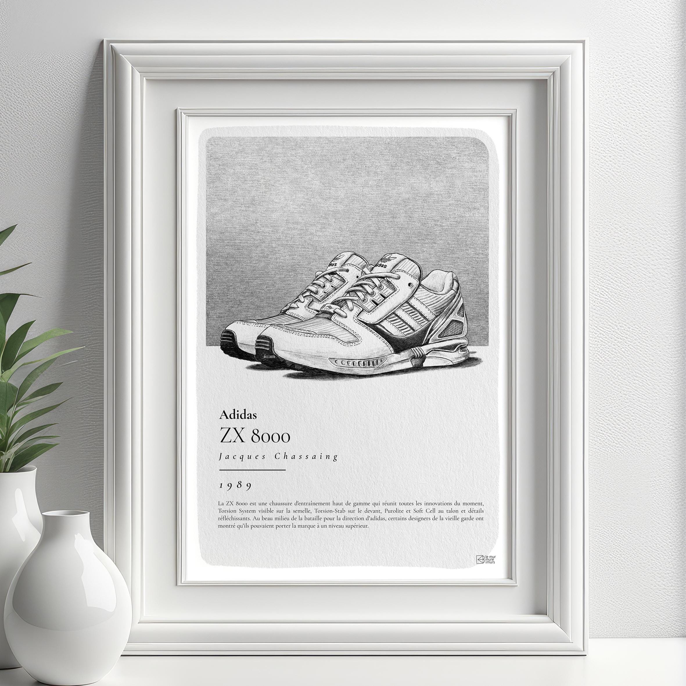 Vintage Sneakers Poster ZX 8000 History for a Magnificent Vintage Sneakers Poster ZX 8000 History for a Magnificent