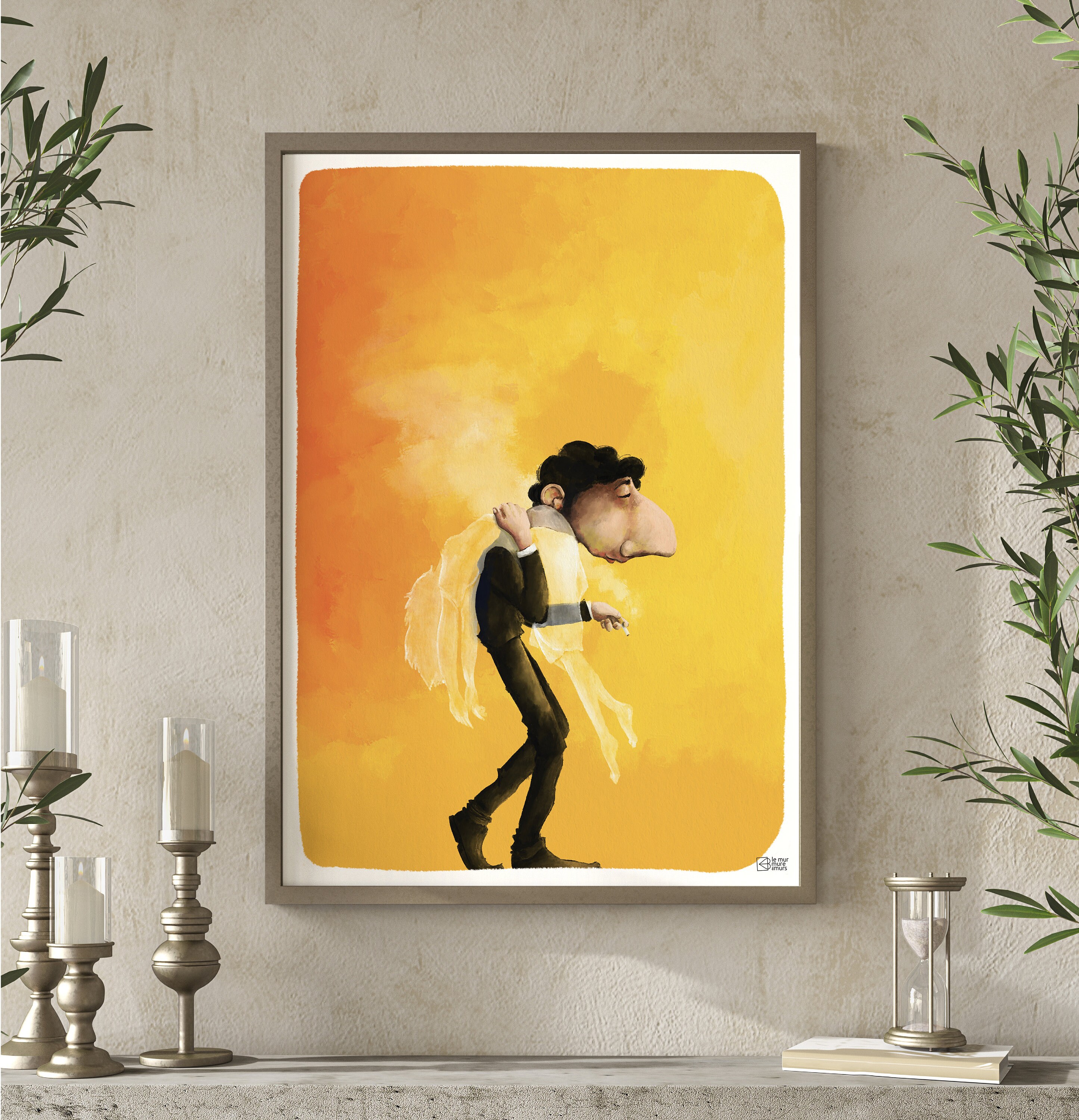 Vintage Poster Representing the Lost Love of a Man That Can