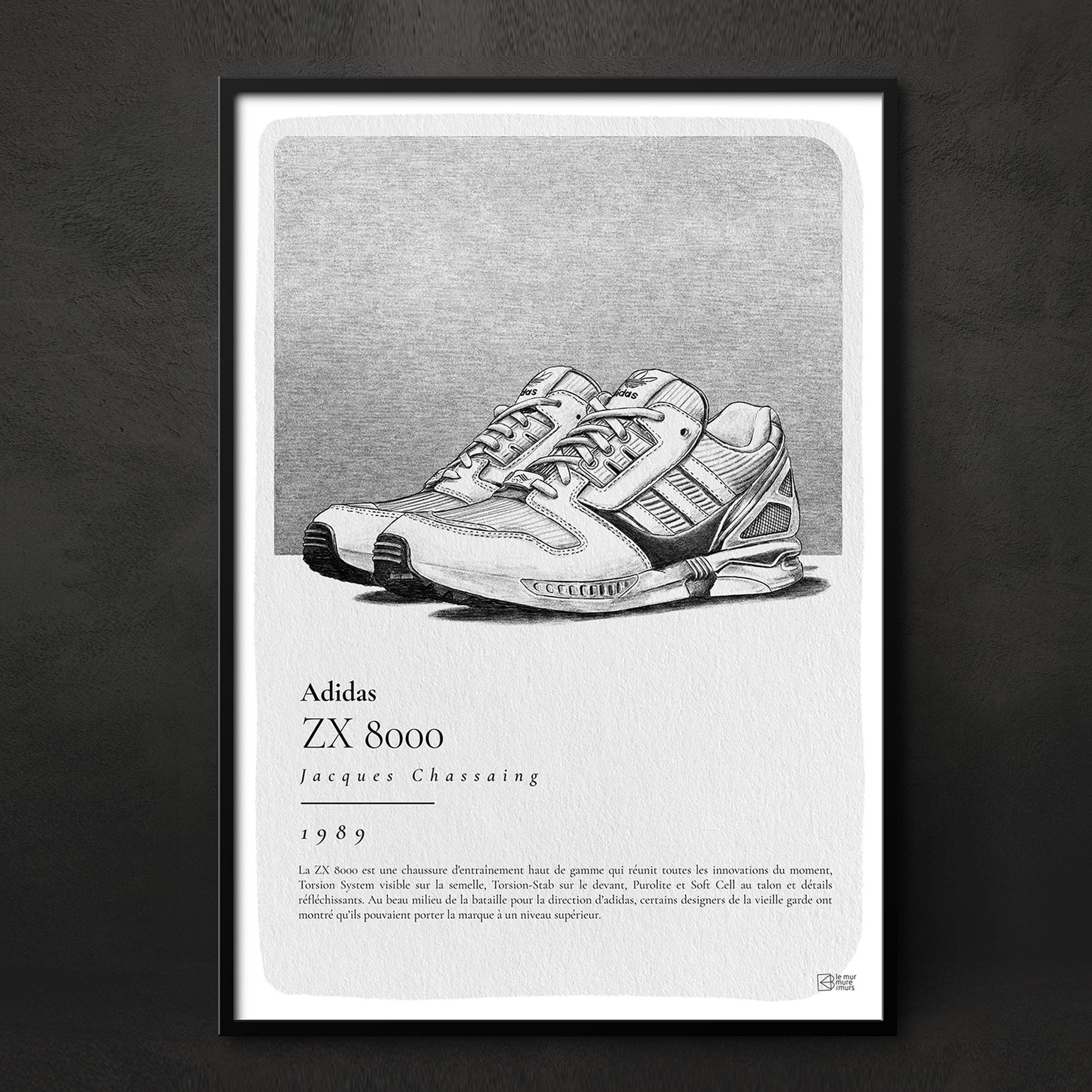 Vintage Sneakers Poster ZX 8000 History for a Magnificent Vintage Sneakers Poster ZX 8000 History for a Magnificent