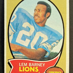 Lem Barney, Rookie Card (RC), 1970 Topps #75, Pro Football Hall of Fame, EX.