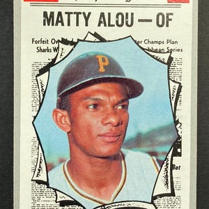 Matty Alou - Sporting News All-Star, 1970 Topps baseball #460, EX.