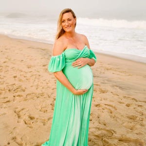 Mint Velvet Boho Dress: Maternity Photo Shoot Gown