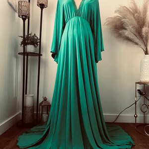 green emerald velvet dress Maxi Maternity Dress in Sky Blue Seersucker Cotton main image 0