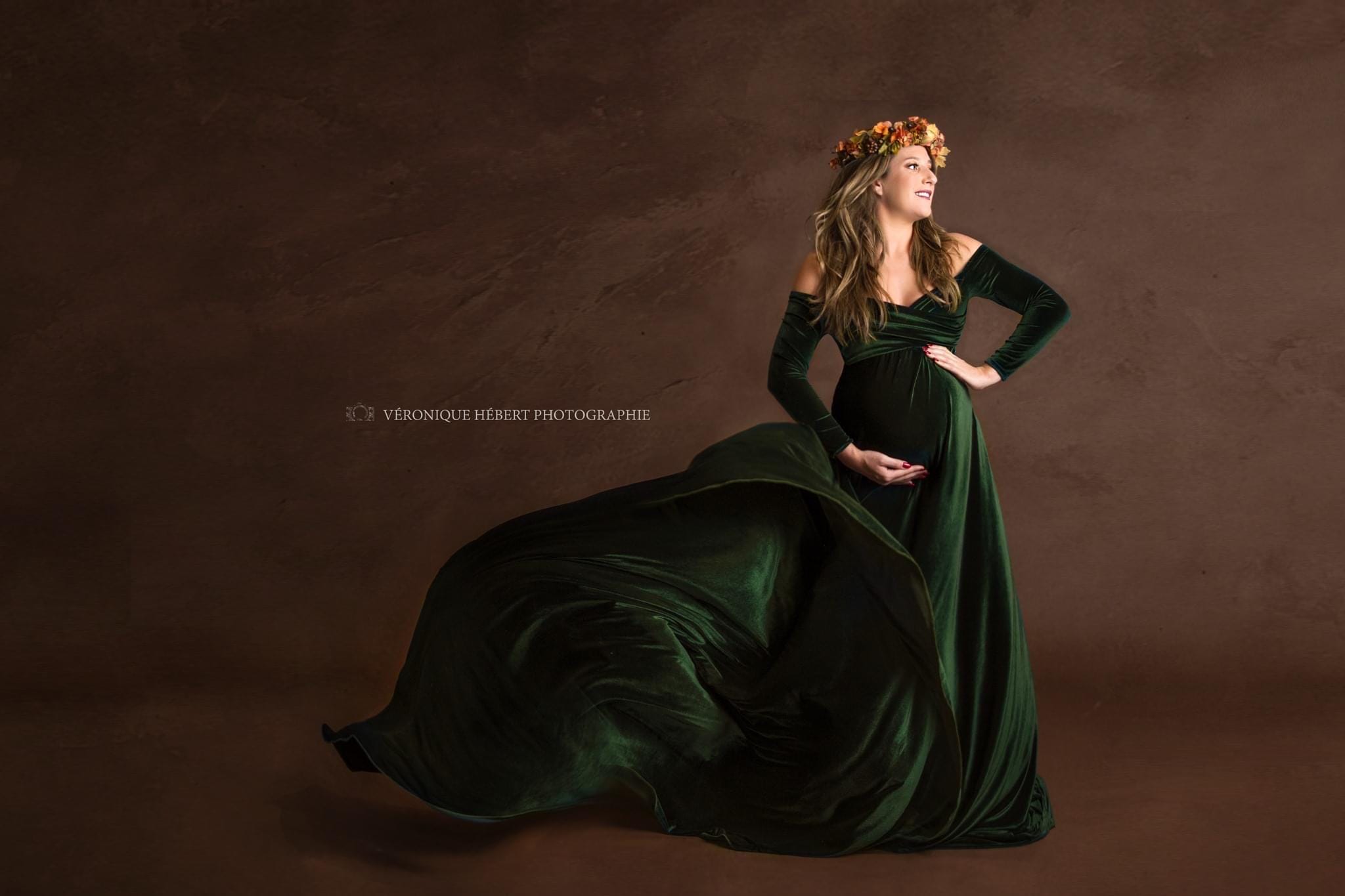 Green Velvet Maternity Dress - Etsy