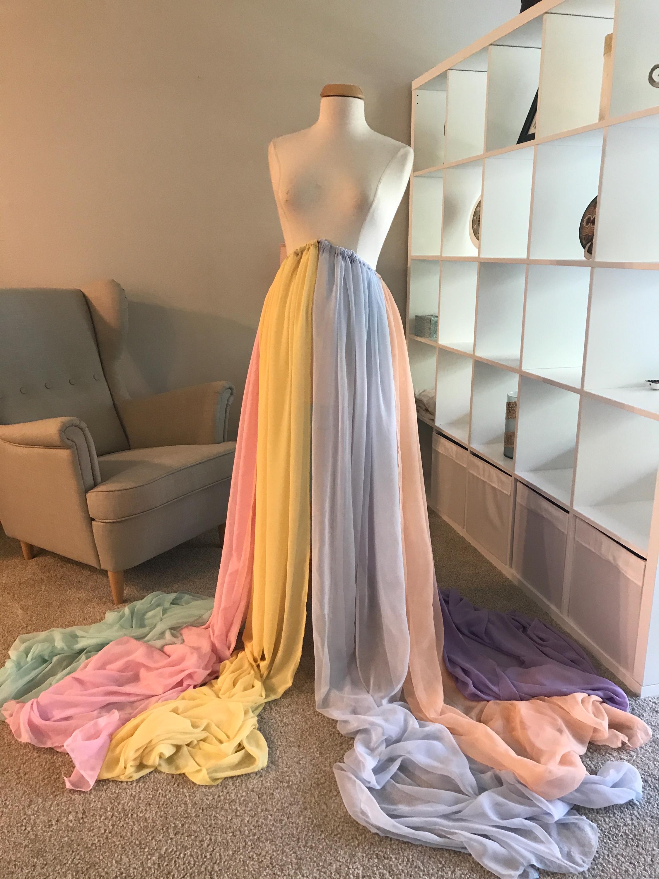 sachin and babi light blue dress White Trailing Gown Jeorywoet Maternity Photoshoot Dress main image 1