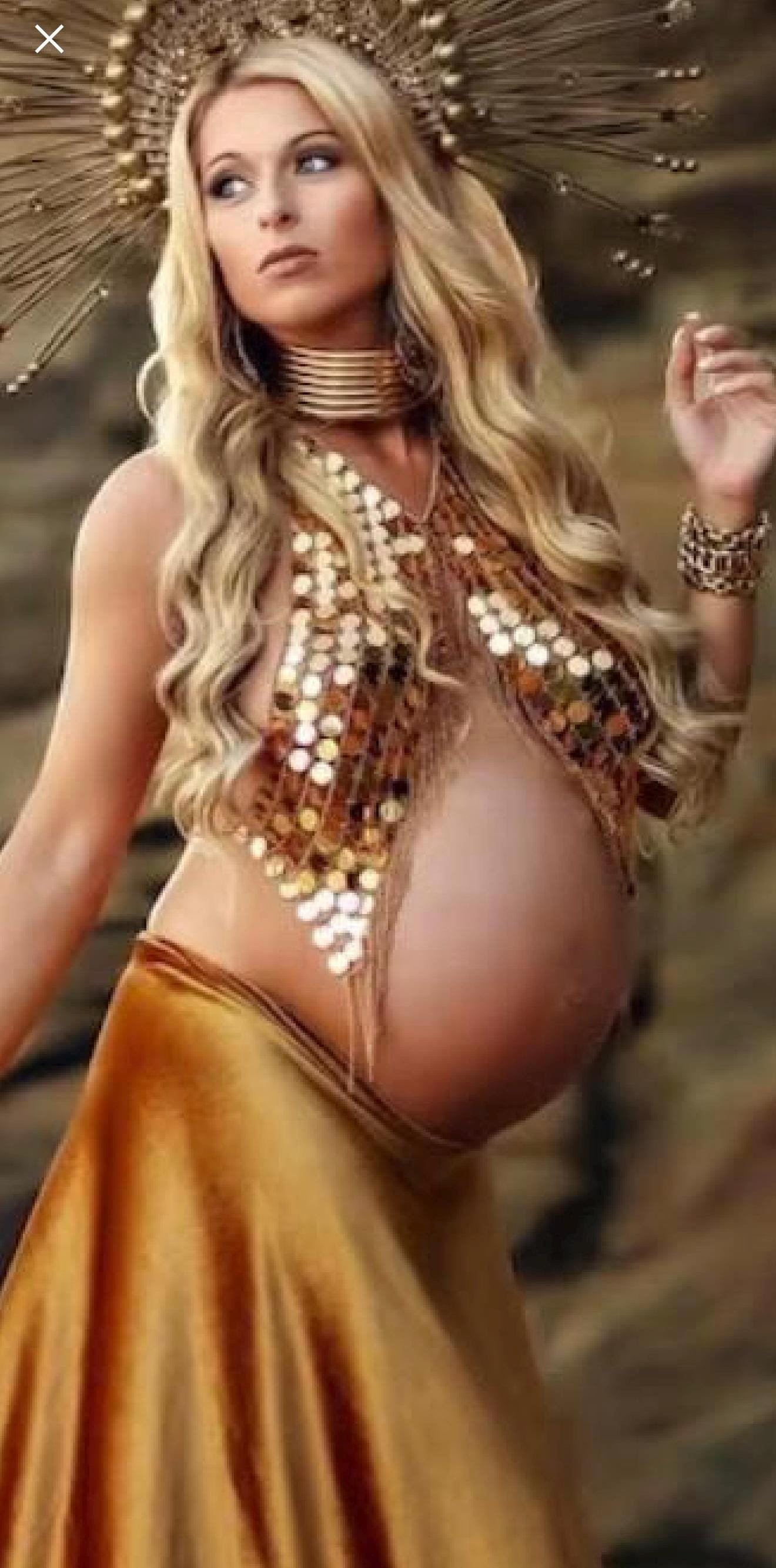 gold dress maternity Maternity Starburst Sequin Maxi Rose Gold main image 1