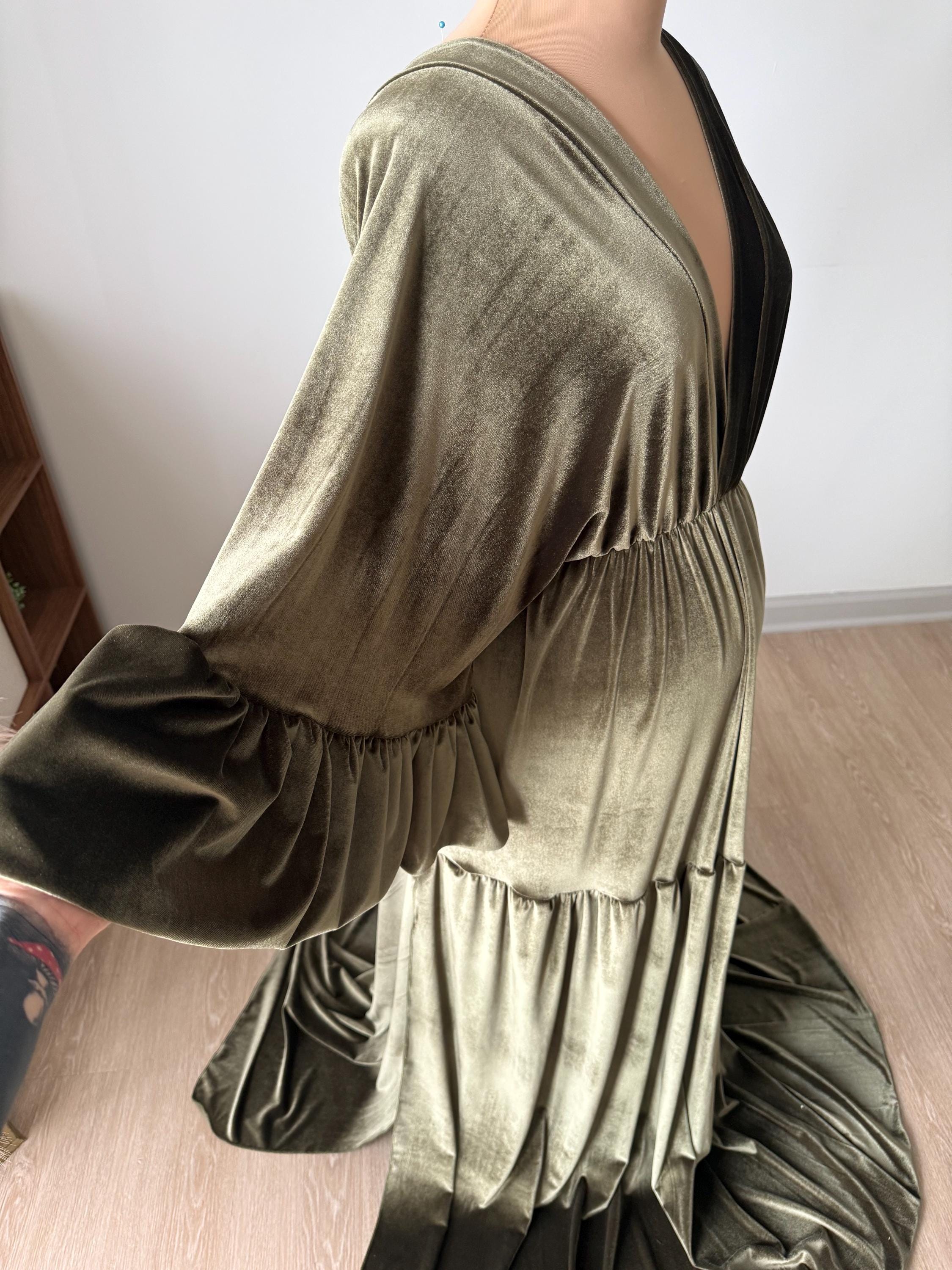 green boho maternity dress Shante Maxi Dress Natural/Green / S main image 1