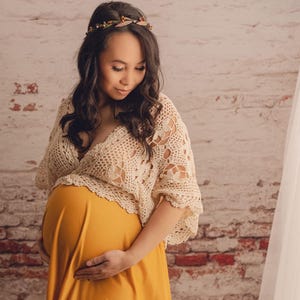 Honey Crochet Boho dress, maternity photoshoot dress