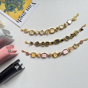 Vintage Watch Bag Chain Purse Set,Colorful Watch Strap Handle Bag,Baroque Style Watch Face,Unique Retro Purse,Stylish Gift Idea,Gift For Her