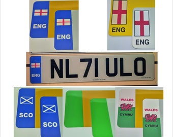 Pair Standard Car Number plate Registration Plates DVLA Registered Supplier Fully Road Legal with England Wales Scotland Country Flag