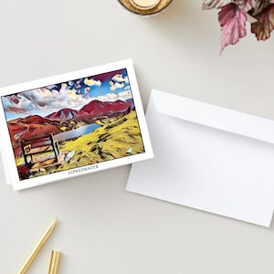 Carte de voeux Loweswater Lake District 14,8 cm x 10,5 cm Carte d'art paysage pittoresque - Vierge à l'intérieur - Avec enveloppe