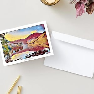 Carte de voeux Buttermere Lake District 14,8 cm x 10,5 cm Carte d'art paysage pittoresque - Vierge à l'intérieur - Avec enveloppe