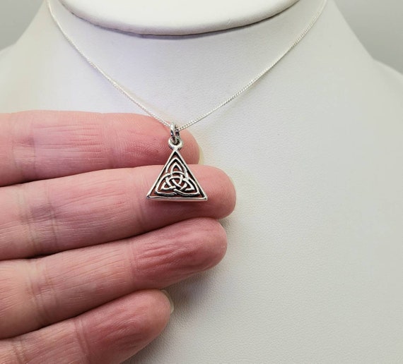 Triangle Triskele Necklace, Triskelion Jewelry, Triple