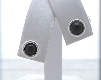 Black Onyx Earrings, Post Earrings, Studs, Gemstone Jewelry, Sterling Silver, Stone