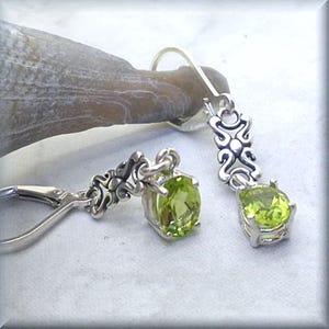 Oval Peridot Leverback Earrings Sterling Silver August Birthstone Genuine Faceted Green Gemstone Gift