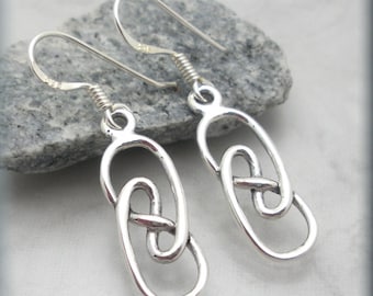 Celtic Knot Earrings, Irish Knot Earrings, Irish Jewelry, Celtic Jewelry, Sterling Silver, Silver Knot Earrings