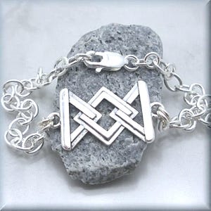 Geometric Triangle Link Bracelet Sterling Silver Chain Jewelry Oval Link Chunky Bracelet Modern