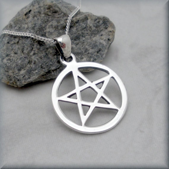 Pentacle Necklace Pentagram Sterling Silver Image 0