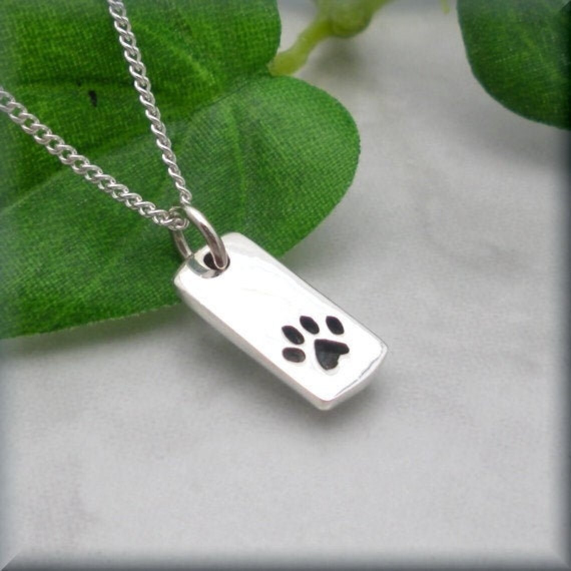 Dog Paw Necklace Pet Jewelry Sterling Silver Pet Necklace Etsy