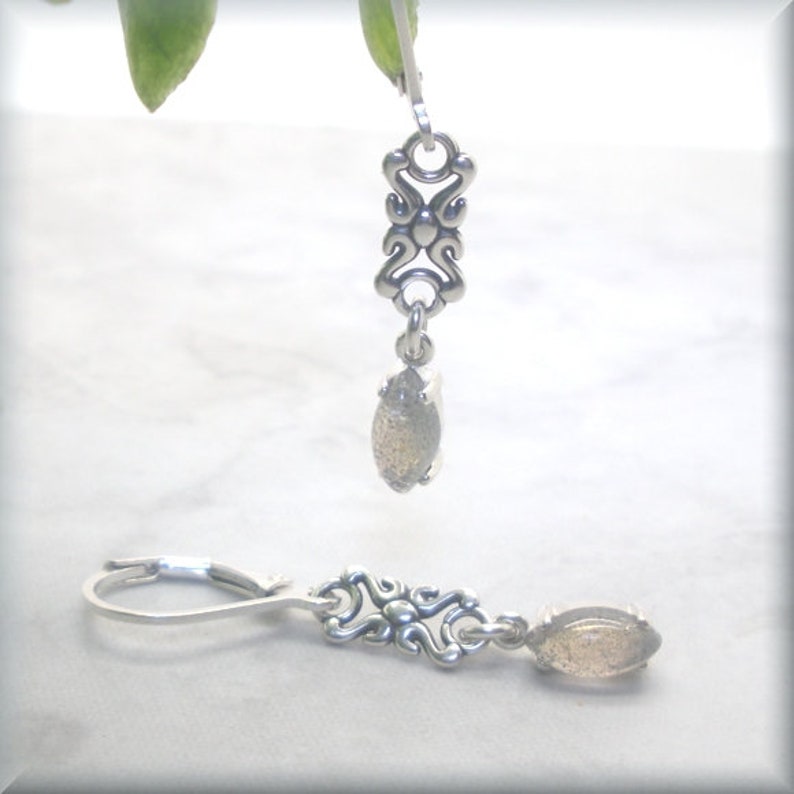 •STORMY• labradorite deep marquise + gold earrings